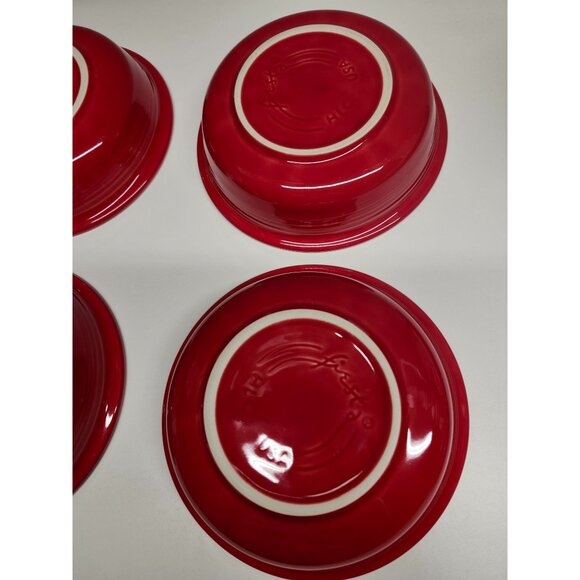 Fiestaware Scarlet Red Cereal Bowls Set of 4 HLC Fiesta - Picture 8 of 9
